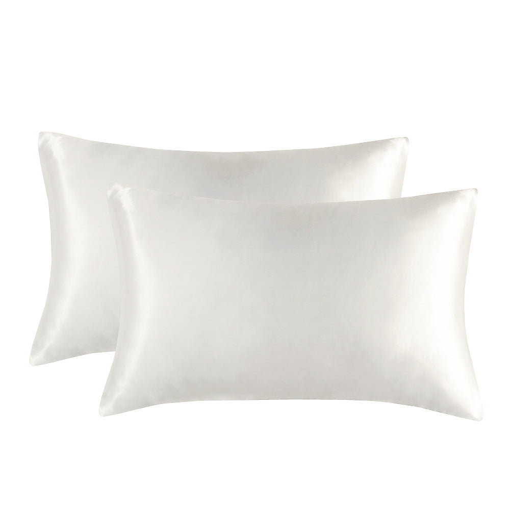 Imitation Silk Pillowcase - Solid Color - Calm Cloud Bedding